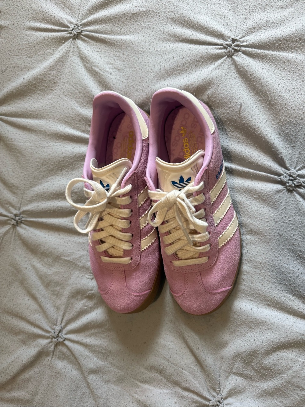 adidas Gazelle Women's Pink Suede Sneakers with Cream Stripes - Picture 2 of 5